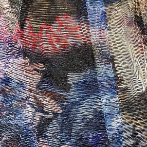 Gently Loved Adriana Papell Floral Tulle V Neck Gown size 14 - Picture 4 of 12